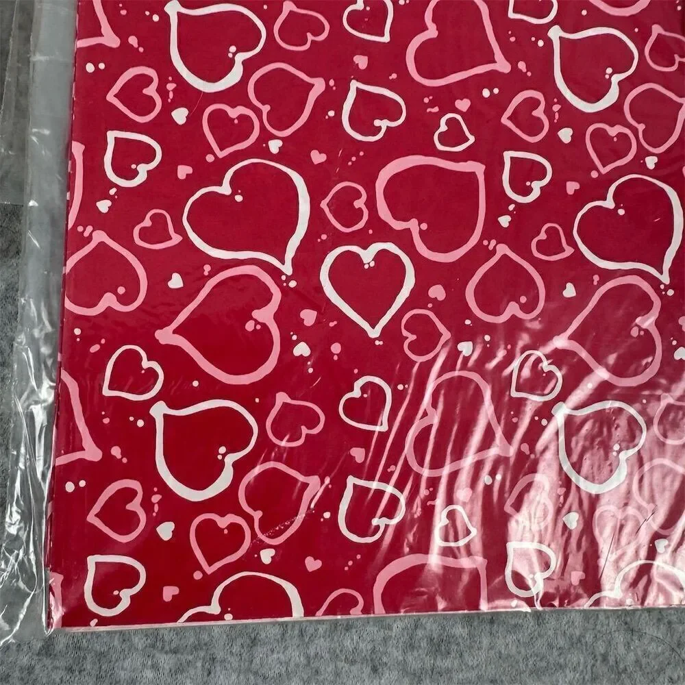 Ambassador Vintage Valentine's Day Heart Gift Wrap Paper Sheets Red 6 Pack